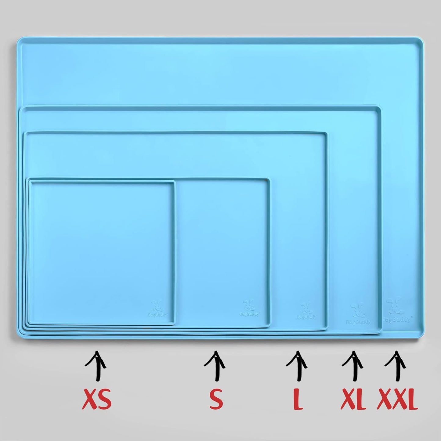 DogBuddy Dog Food Mat – Waterproof Dog Bowl Mat for Food and Water, Silicone Pet Feeding Mats for Floors, Non-Slip Placemat with High Edges for Dogs Bowls, Puppy Essentials (XXL: 32"x24", Maya)