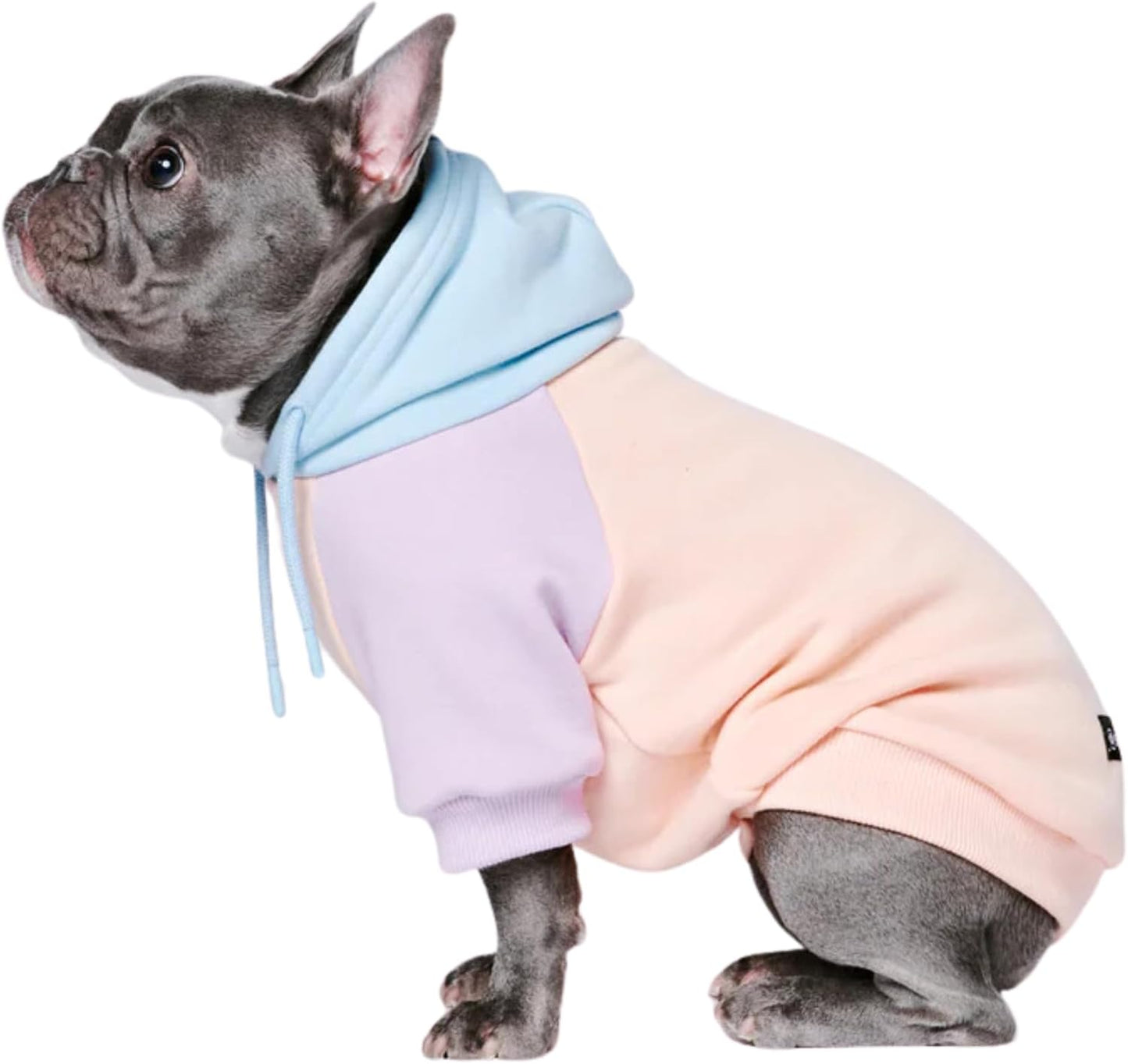 Spark Paws Dog Hoodie – Premium Dog Sweater for Small, Medium, and Large Dogs | Warm Outfits for French Bulldogs, Pitbull, Puppy, Winter Jacket Alternative - Cotton Candy - L