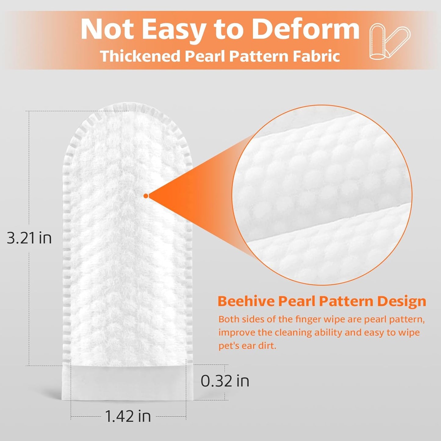 OBSEDE Dog & Cat Ear Wipes, Finger Sleeve Design for Gentle Wax & Dirt Reduce, Odor Control, Fresh Coconut Scent, Easy at-Home Pet Grooming, 120 Count