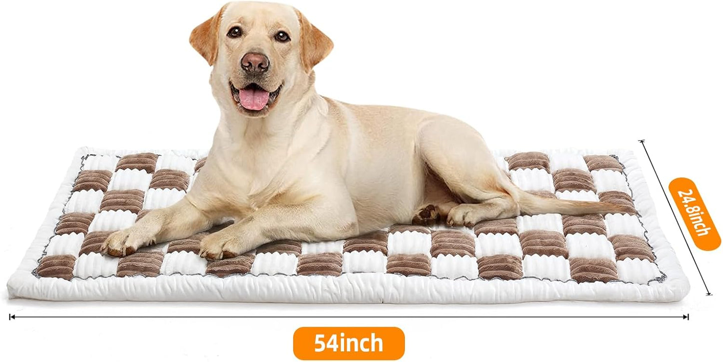 Dog Bed Mat for Car Back Seat Extenders, Washable Non-Slip Travel Cover for Back Seat - 24.8"x54", Brown