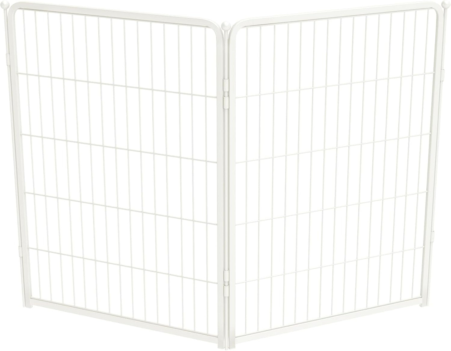 FXW Homeplus Unleashed Indoor Dog Playpen - Stress-Free and Safe Play, Heavy Duty 40 Inch 2 Wire Panels Dog Pen for Medium and Large Dogs, White│Patented