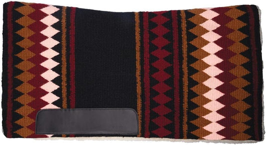 Fleece Bottom Contoured Saddle Pad - 34" x 40" | New Zealand Wool Top | 3/4" Felt Core | Contoured Fit | Hypoallergenic Fleece Lining | Weighs 8 lbs