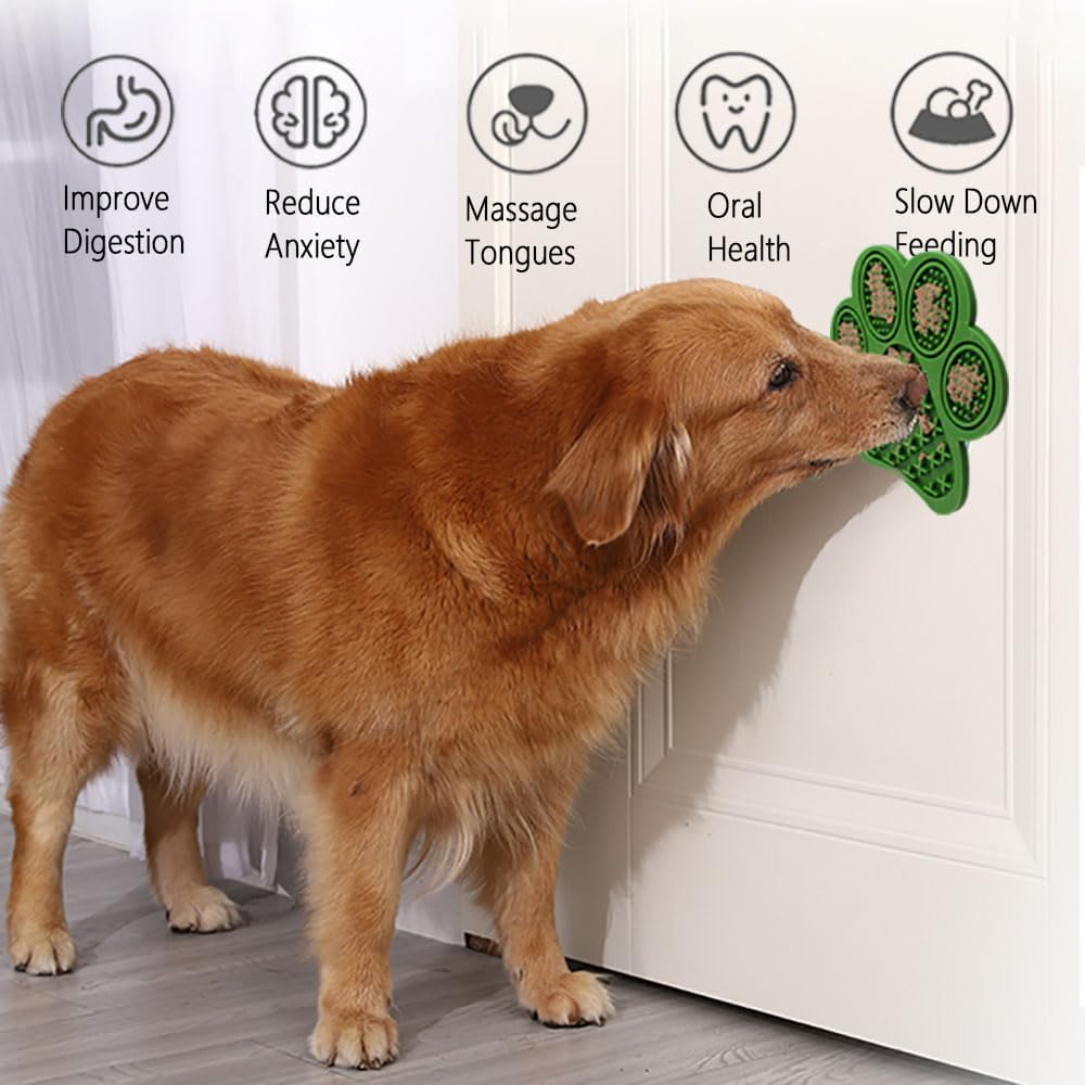 2-Pack Premium Lick Mats for Dogs & Cats | Slow Feeder mat with Suction Cups | Bathing, Grooming & Nail Trimming Aid | Food-Grade Non-Toxic Silicone (Pink & Green)