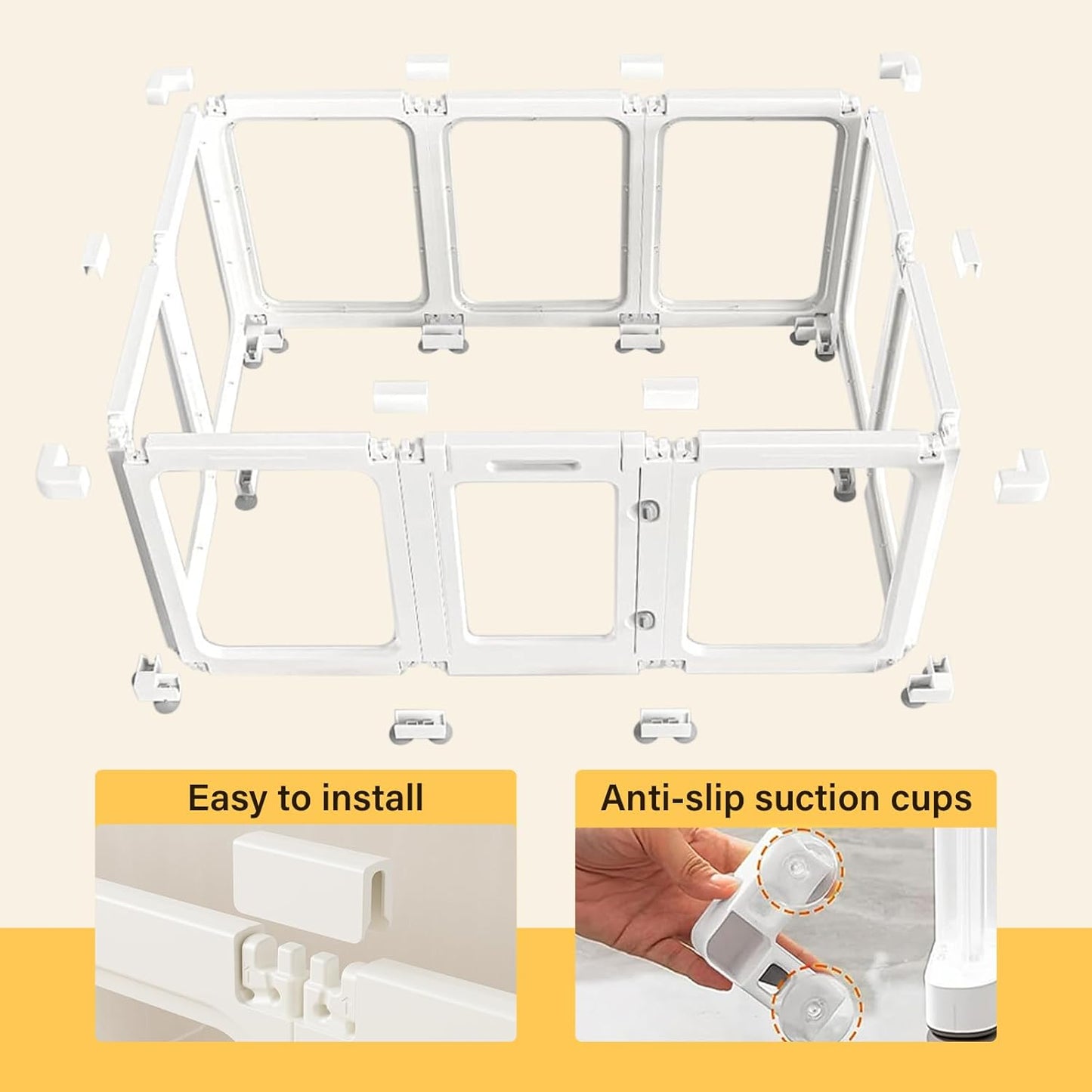Clear Dog Play Pen, Acrylic Dog PlayPen for Puppy Cat Rabbit, Easy Assemble Pen, Preferable Small Cage, 23.6" H, 8Pcs