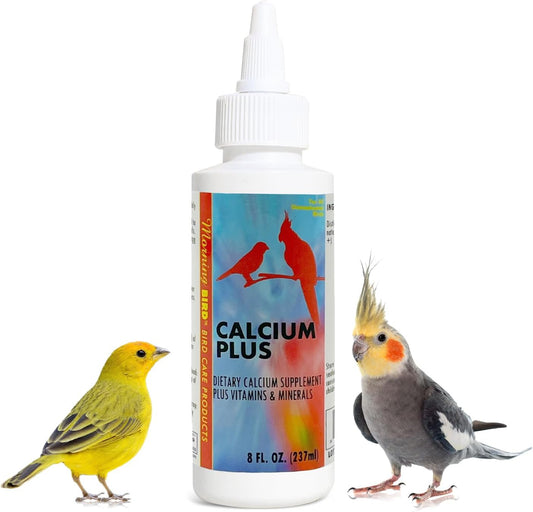 Morning Bird Calcium Plus Liquid Supplement for Birds - Liquid Calcium Formula with Magnesium and Vitamin D3 Calcium Supplement for All Birds – 8 Fl Oz