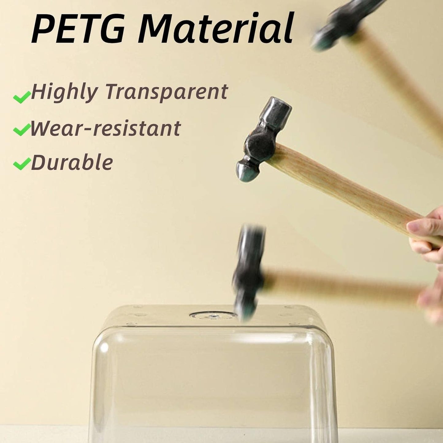 Fhiny 5.5LB Dog Food Storage Container, Airtight Pet Treat Bin Translucent Dry Food Grain Storage Barrels Sealed Bucket Moisture-Proof Plastic Cat Puppy Food Bin with Seal Locking Lid Keep Fresh