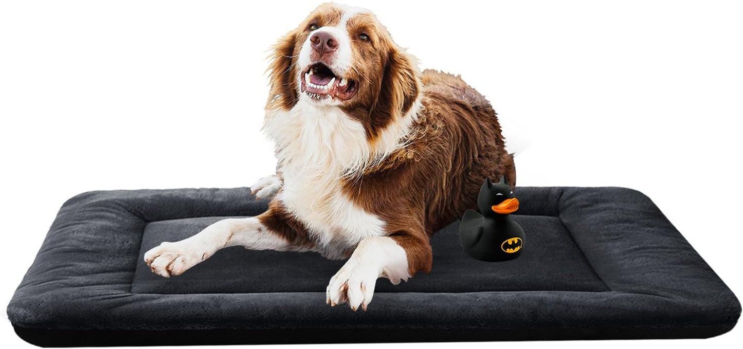 Dog Beds Crate Pad for Extra Large Dogs Ultra Soft Dog Crate Bed Washable & Anti-Slip Kennel Pad for Dogs Cozy Sleeping Mat,Dark Gray 48inch