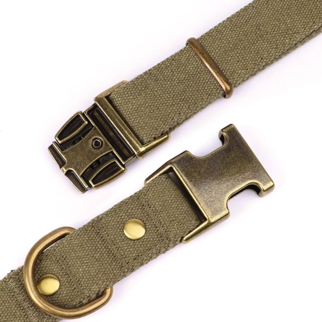PET ARTIST Dog Collar for Large Dogs, Soft Padded Premium Nylon Dog Collar with Quick Release Metal Buckle, Durable & Adjustable Pet Collars for Boy Gifts, Green, L (Fit 15-22")