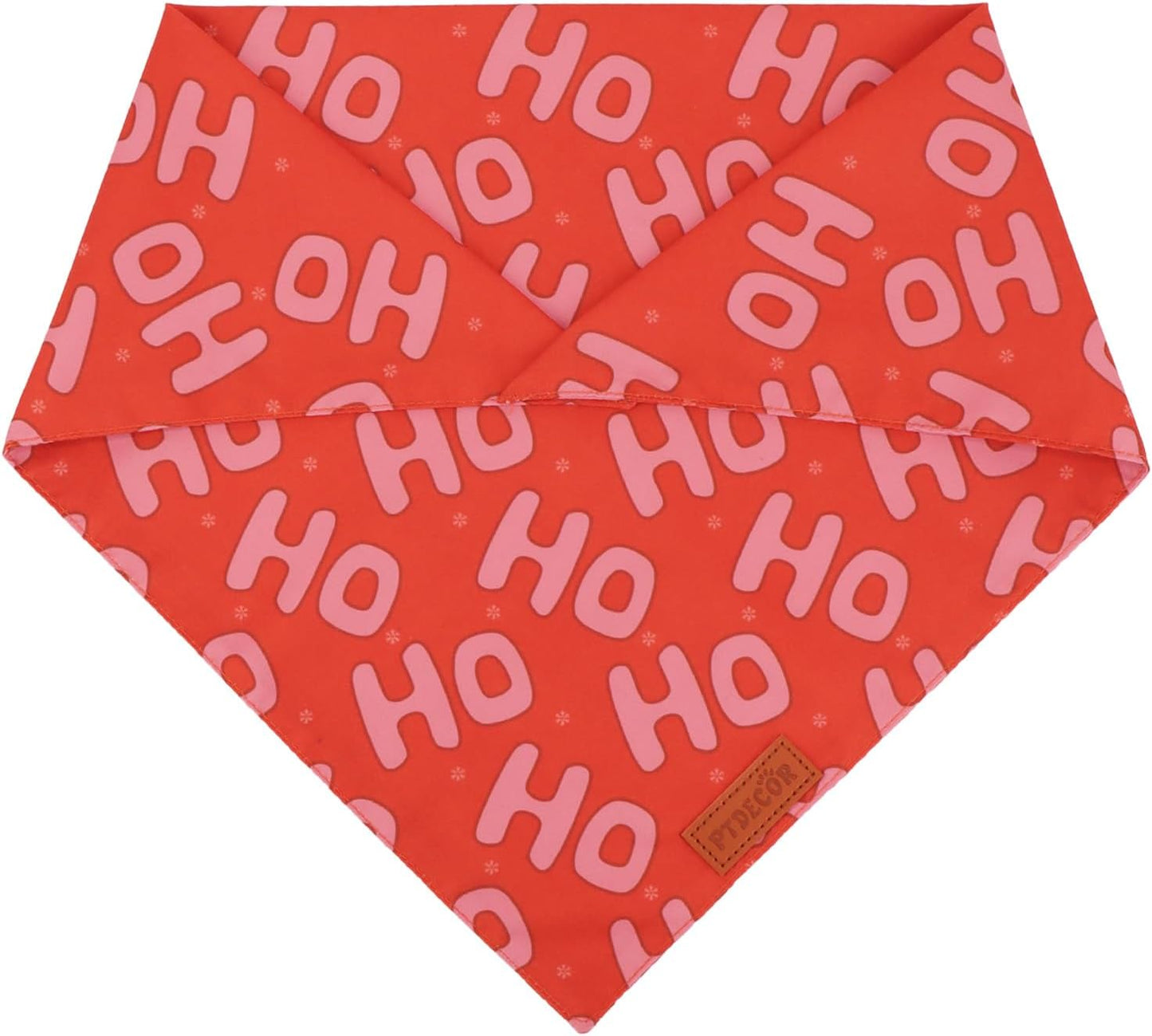 PTDECOR Christmas Dog Bandana, Xmas HOHO Santa Design Reversible Holiday Dog Scarf, Triangle Christmas Bandanas for Large and Extra Large Pets (X-Large)