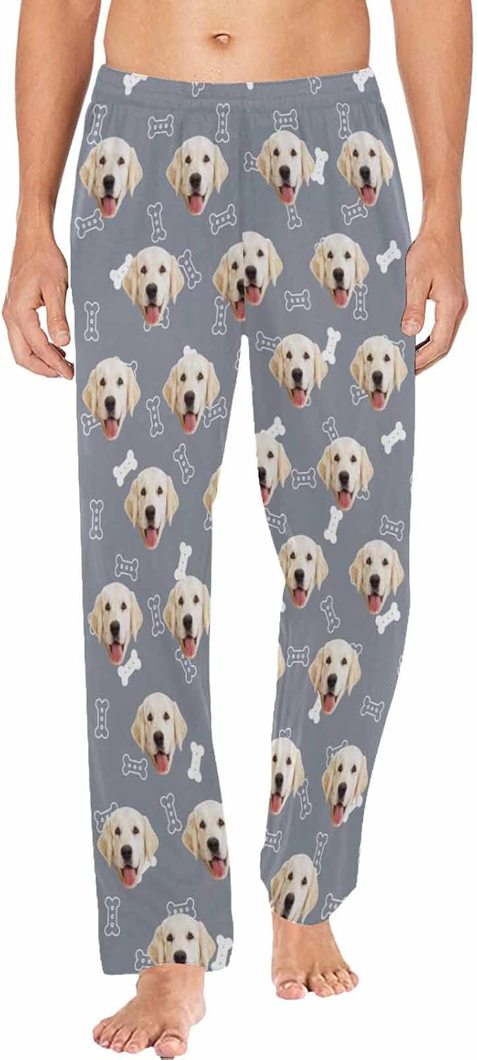 MyPupSocks Customized Face Pajamas Pants Photo Pajama Bottoms for Men S-XXL