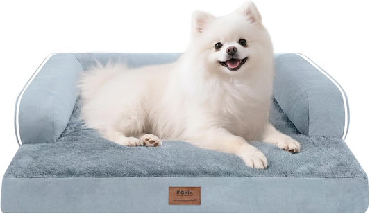Small Dog Bed Orthopedic Washable Cat Bed Memory Foam Couch Sofa Comfy Pet Beds with Waterproof Removable Cover & Non-Slip Bottom