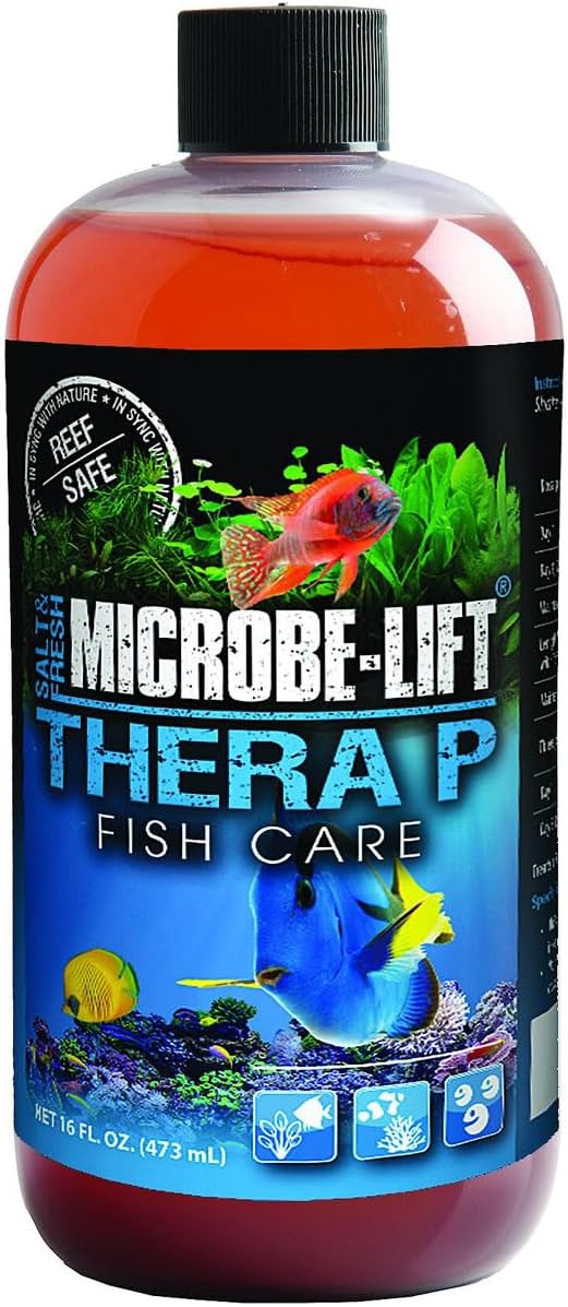MICROBE-LIFT THERAPH16 TheraP Fish Care Treatment for Freshwater and Saltwater Home Aquariums and Tanks, 16 Ounces