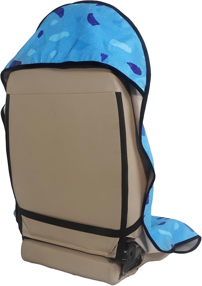 Car Seat Cover Protector Front Seats,for Gym Workout,Running,Swimming,Beach and Hiking,Waterproof Sweat Towel Bucket Seat Covers for Cars SUV Trucks (Blue Marbling, 1Pcs)