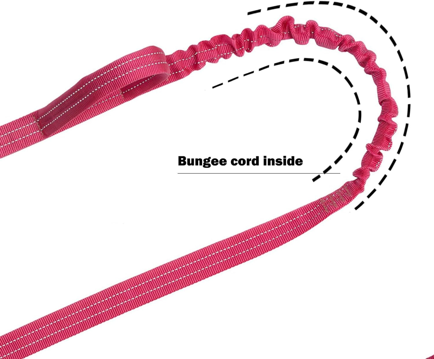 ICEFANG Tactical Dog Leash,K9 Training Walking Bungee Lead with 2 Control Handle,Heavy Duty Quick Release Metal Clasp,for Medium Large Breed (Reflective Pink, 6 FT)