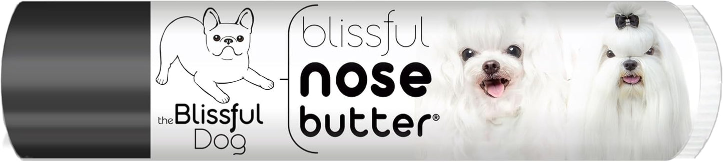 The Blissful Dog Maltese Nose Butter for Dry, Cracked Skin, Lick-Safe Dog Nose Balm with Moisturizing Shea Butter, Almond, Olive, and Essential Oils, Pet Supplies, Uncented, 0.15 oz.