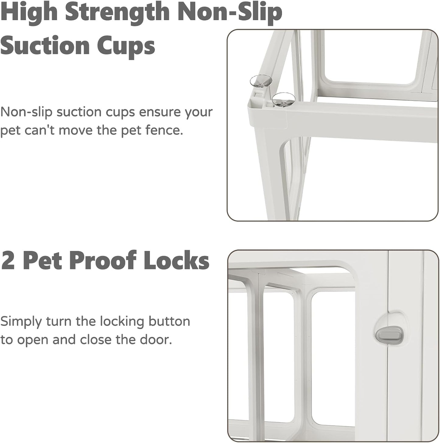 Clear Acrylic Dog Playpen with Door, for Puppy Cat Rabbit Transparent Pet Pen, Dog Playpen Indoor, Dog Fence, Easy Assemble & Cleaning Dog Pen for Small & Medium Dogs (23.6“ Height, 10PCS)