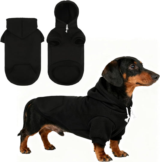 KOOLTAIL Dachshund Dog Hoodie - Soft and Warm Dogs Hoodie Sweater with Leash Hole and Pocket, Pet Winter Coat, Cold Weather Clothes Sweatshirt for Small Medium Large Dogs Puppy Cat Boys Girls M