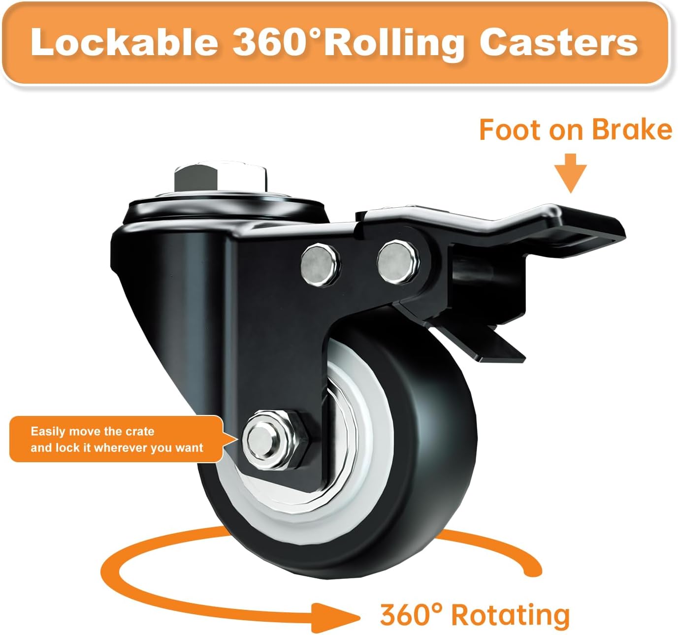 54 Inch Heavy Duty Dog Crate with Wheels,Indestructible Escape-Proof Dog Kennel with Locking Latch and Double Door,Extra Large XL XXL Crate Indoor for Large and Medium Dog with Removable Tray