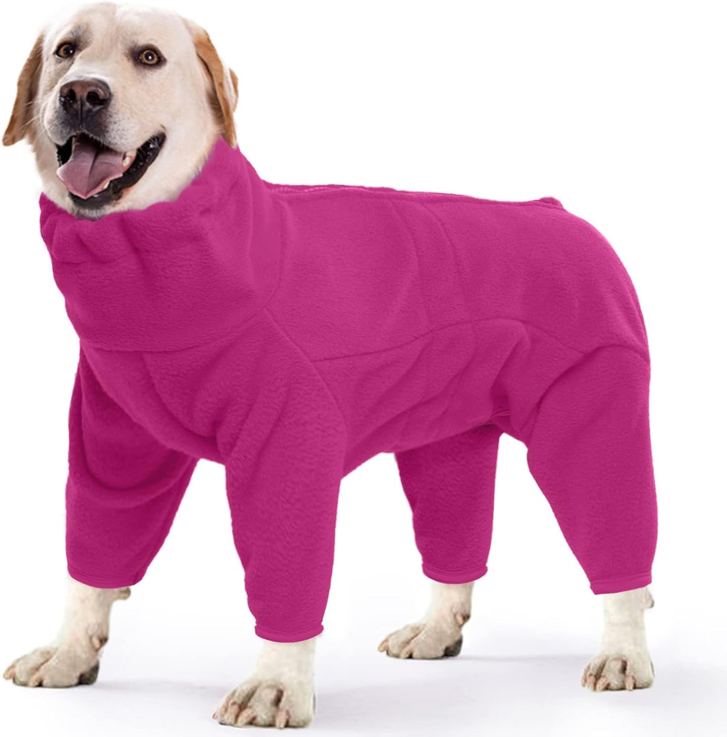 ROZKITCH Great Dane Sweater, Pet Windproof Warm Cold Weather Jacket Vest Cozy Jumpsuit Apparel Outfit Clothes for Large Giant Dog Walking Hiking Sleep Pink 4XL
