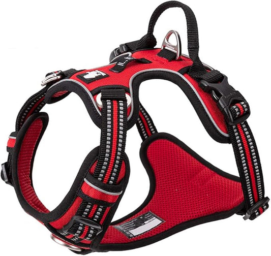 TRUE LOVE Dog Harness No Pull Nylon Reflective Pet Harness Adjustable Comfortable Control Step-in Brilliant Colors Truelove TLH56512 XS Red
