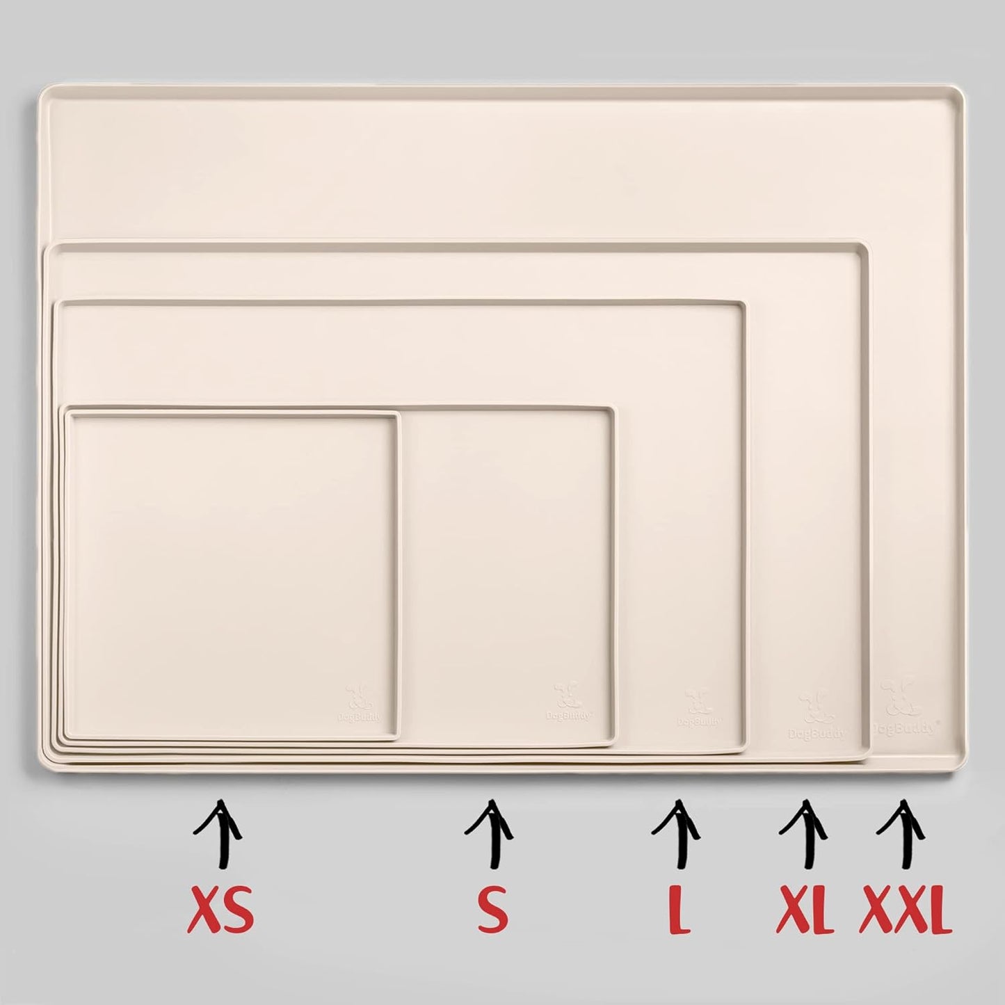 DogBuddy Dog Food Mat – Waterproof Dog Bowl Mat for Food and Water, Silicone Pet Feeding Mats for Floors, Non-Slip Placemat with High Edges for Dogs Bowls, Puppy Essentials (XXL: 32"x24", Vanilla)