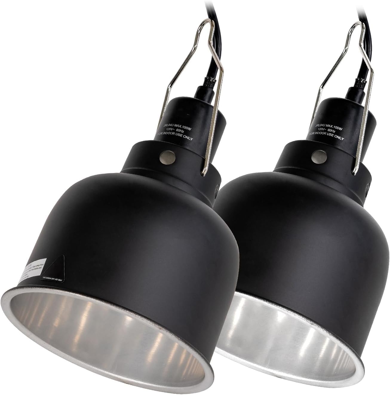 Reptile Light Fixture 2 Pack, 5.5 in Deep Dome Reptile Heat Lamp Fixture, Optical Reflection Terrarium Light Fixture for Reptile UVB UVA Heat Basking Bulbs