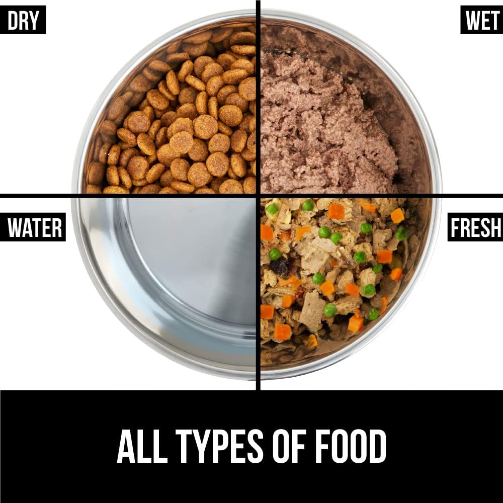 GORILLA GRIP Set of 2 Dog Bowls, Holds 6 Cups (48 fl oz), Heavy Duty Metal Food and Water Bowl for Feeding Dogs and Cats, Dishwasher Safe, Rust Resistant Stainless Steel, BPA Free Rubber Base, Red