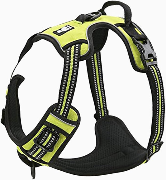 TRUE LOVE Truelove Adjustable No-Pull Dog Harness Reflective Pup Vest Harnesses Comfortable Control Brilliant Colors TLH5651(Neon Yellow,L)