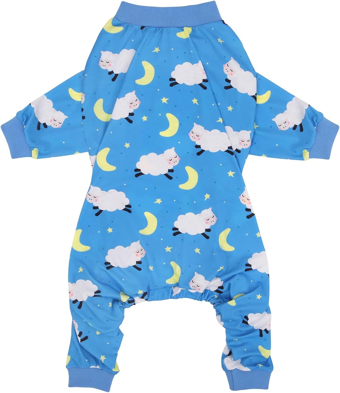 HDE Dog Pajamas One Piece Jammies Jumpsuit Pet Clothes Outfit Stretchy Lightweight Comfy Shirt Pjs for M-3XL Dogs Counting Sheep - 3XL