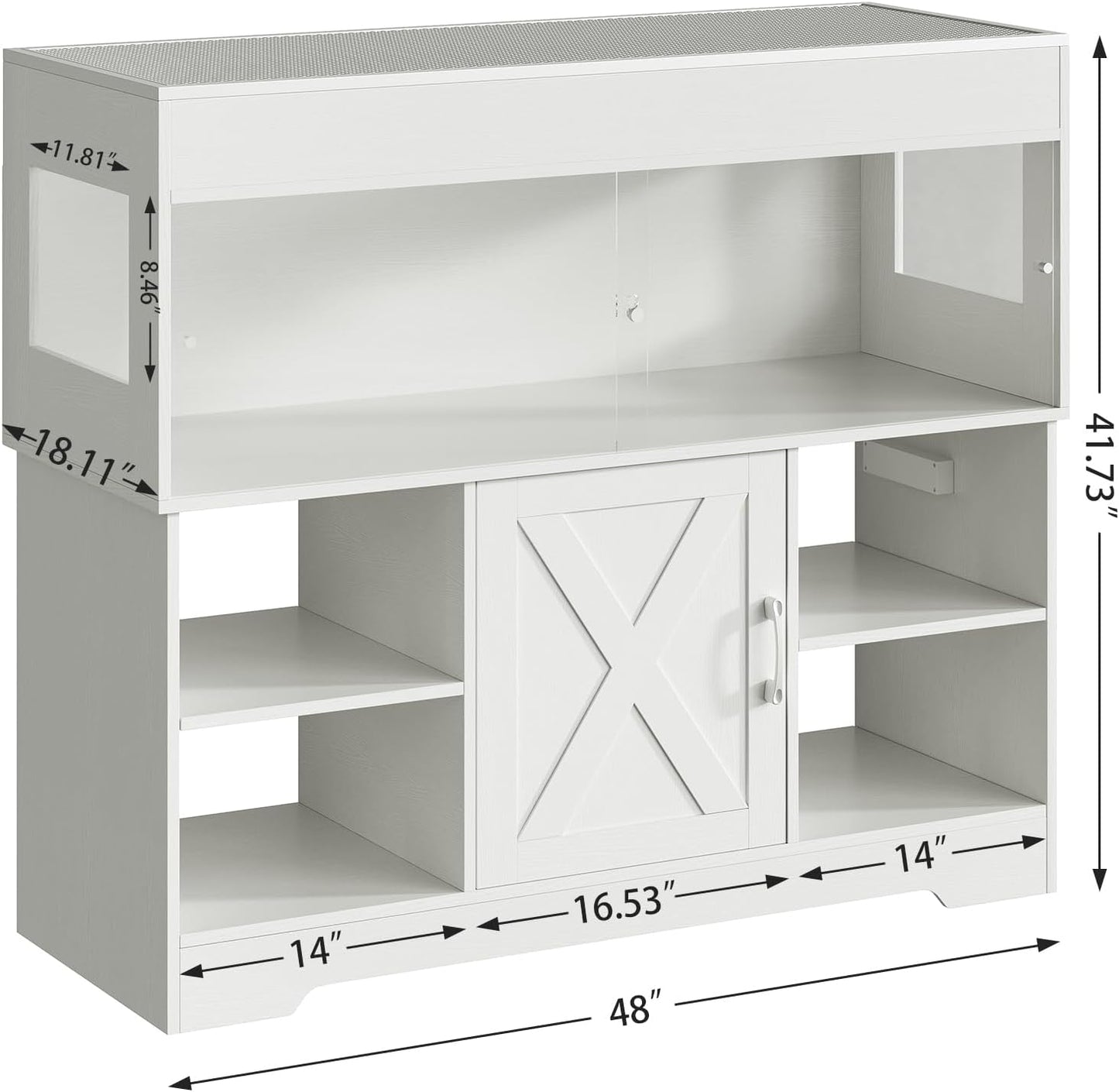 60 Gallon Reptile Tank with Stand, Terrarium Tank with Storage Cabinet, for Lizards, Skinks, Snakes, Sliding Acrylic Doors, Mesh Top, Built-in Power Outlet White PX02RTW