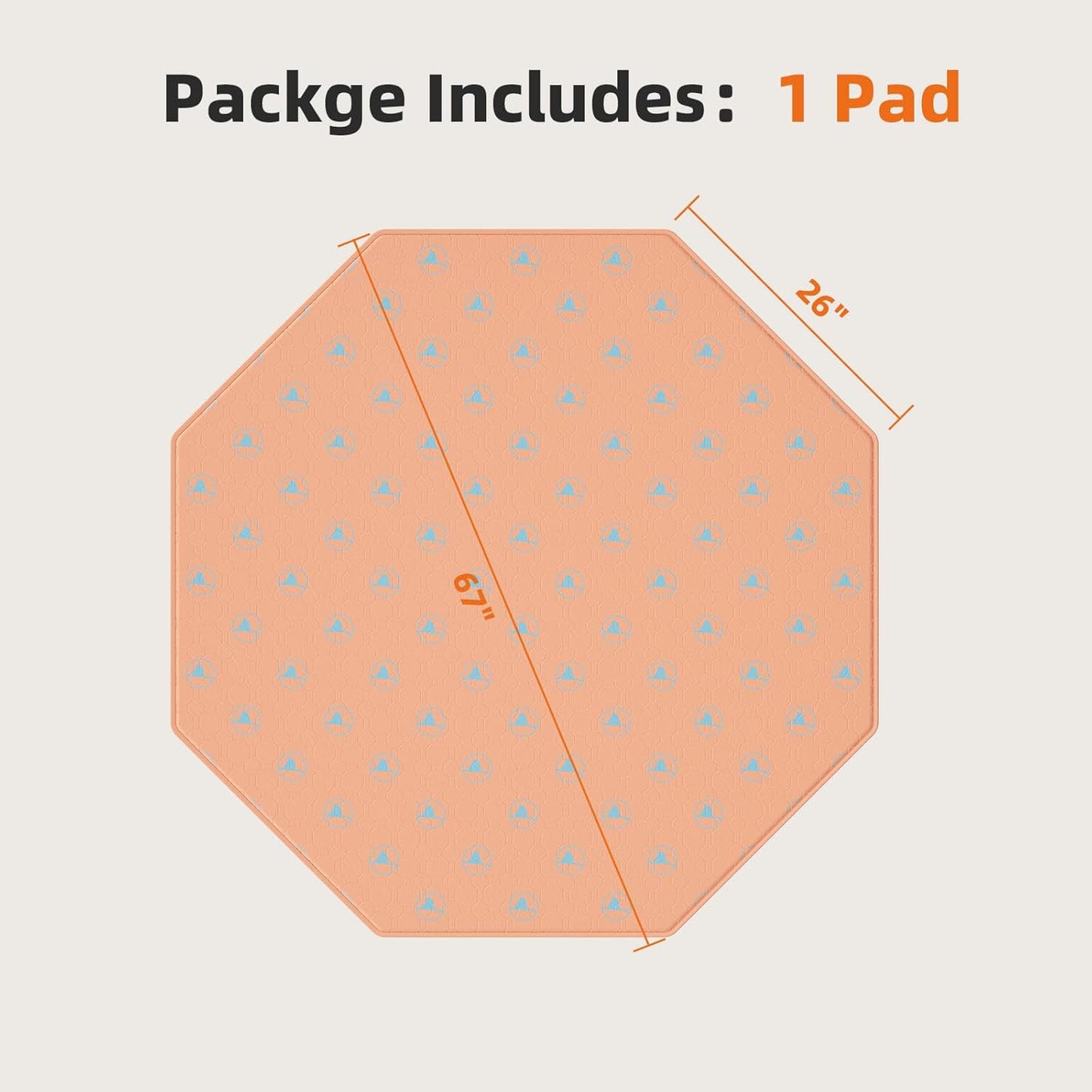 PJYuCien Washable Pee Pads for Dogs 1 Pack, 67" x 26" Octagonal Reusable Pee Pads for Dogs, Leak-Proof Pet Training Pads, Puppy Pads for Non-Slip, Designed for 24/30/36/42'' Width 8 Panels Pen