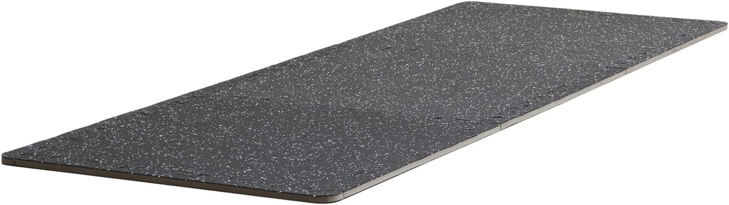 VEVOR 0.56 Inch Thick Gym Floor Tiles, 6 Tiles Rubber Top with EVA Foam, 25" x 25" Gym Flooring Workout Mats with 25 sq.ft Coverage, Interlocking Puzzle Gym Mats for Gym, Home, Garage, Black & White