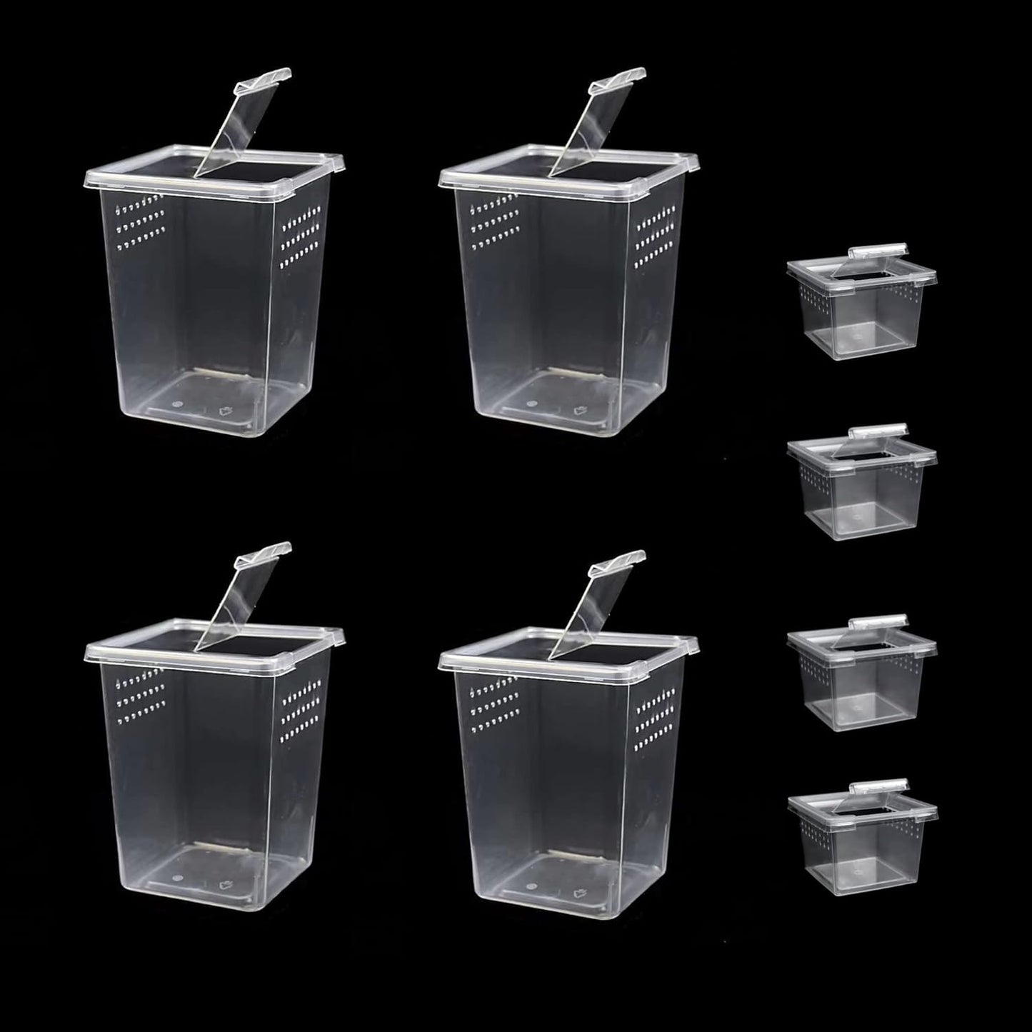 Small Reptile breeding Box Spider Terrarium freeding Box for arboreal Tarantula Scorpion Sling Lizards Mantis Jumping Spider Snail Insect Isopods Terrariums Breeding Box (4high+4small)