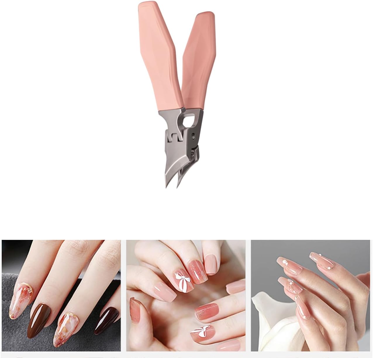 Angled Nail Clippers Pink Eagle Beak Oblique Slanted Curved Thick Professional Nail Clippers for Women Adult Men Ingrown