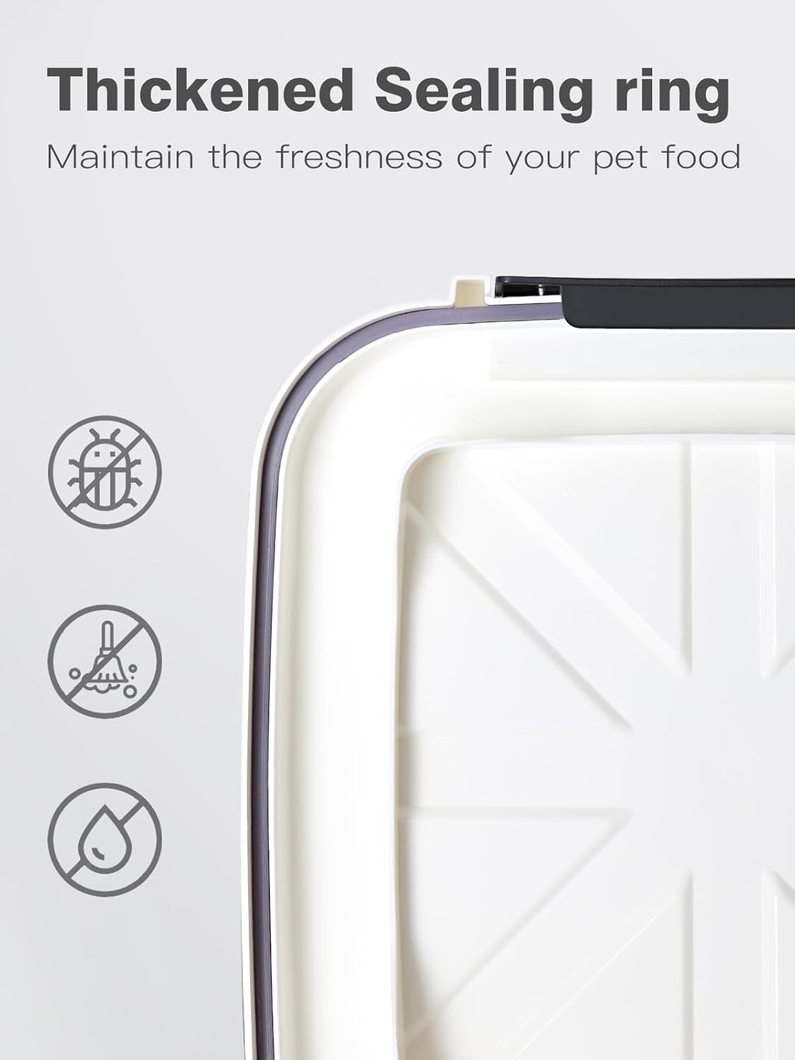 Large Rice Storage Container 30 lbs, Airtight Pet/Cat Treat Storage Bin with Lids, Attachable Wheels, Great for Flour & Rice, Easy Mobility, BPA Free, White