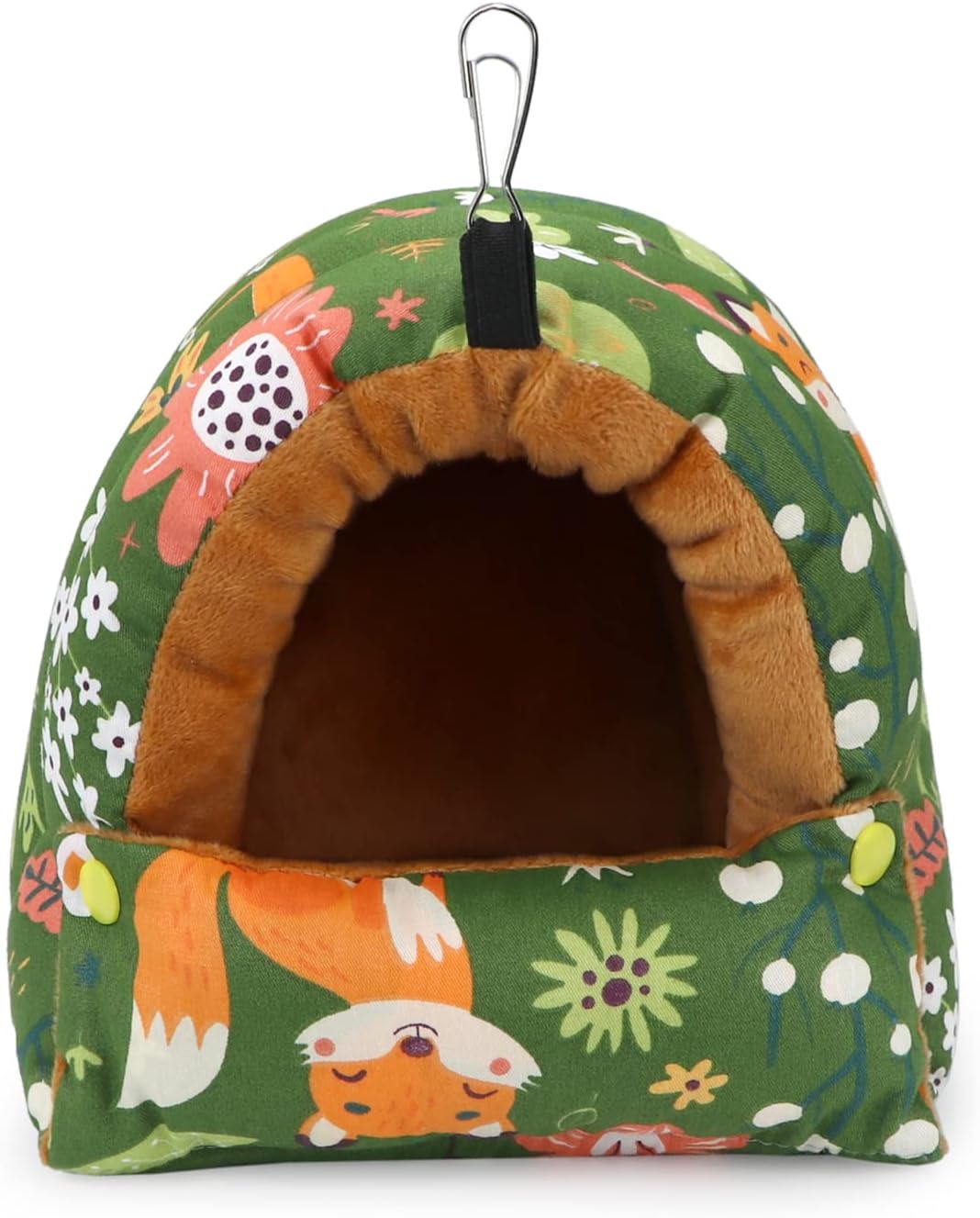 Wontee Bird Nest House Winter Warm Snuggle Hut Bird Bed Hanging Hammock for Parrots Budgies Parakeets Caique Senegal Cockatiels Conures (Medium, Green)