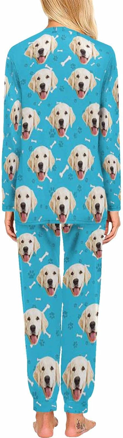 MyPupSocks Custom Face Pajamas Sets for Women, Personalized Photo Sleepwear XS-XXL