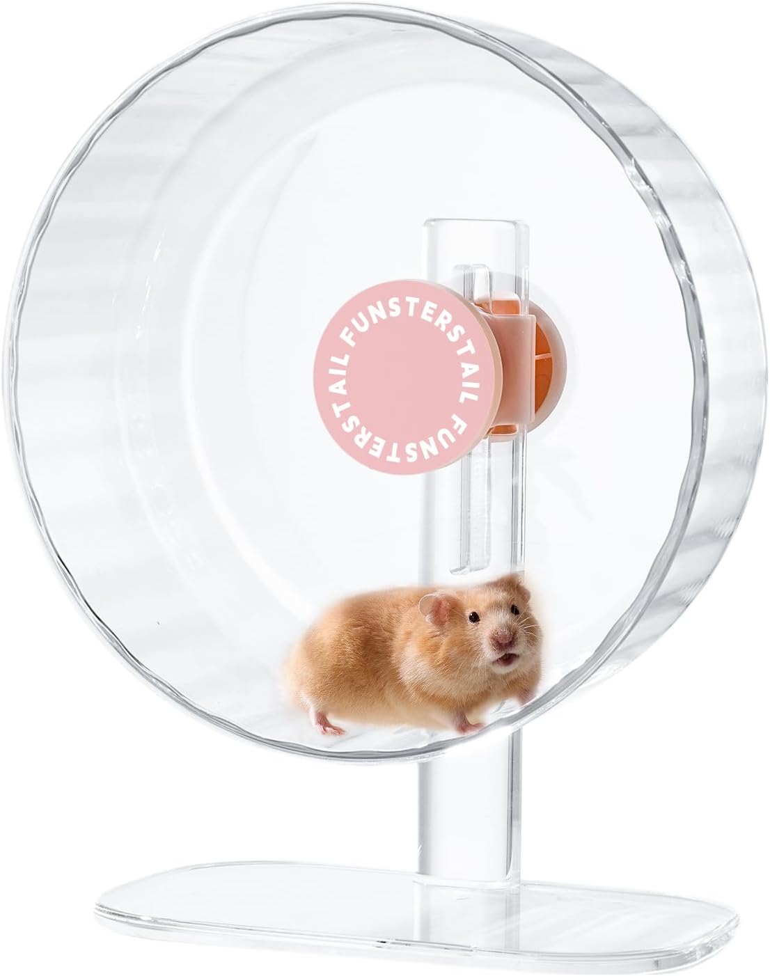 Super Silent Hamster Wheel 10.4 Inch, Magnetic Large Rat Wheel for Chinchilla, Gerbil, Guinea Pig, Cat, Mouse, Sugar Glider and Dwarf, Syrian Hamster Accessories (Peach Pink)