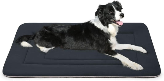 JoicyCo Soft Dog Bed Crate Pad Mat, 36 in Non-Slip Bottom Washable for Medium and Large Dogs, Pet Mattress Kennel Pad, Dark Gray