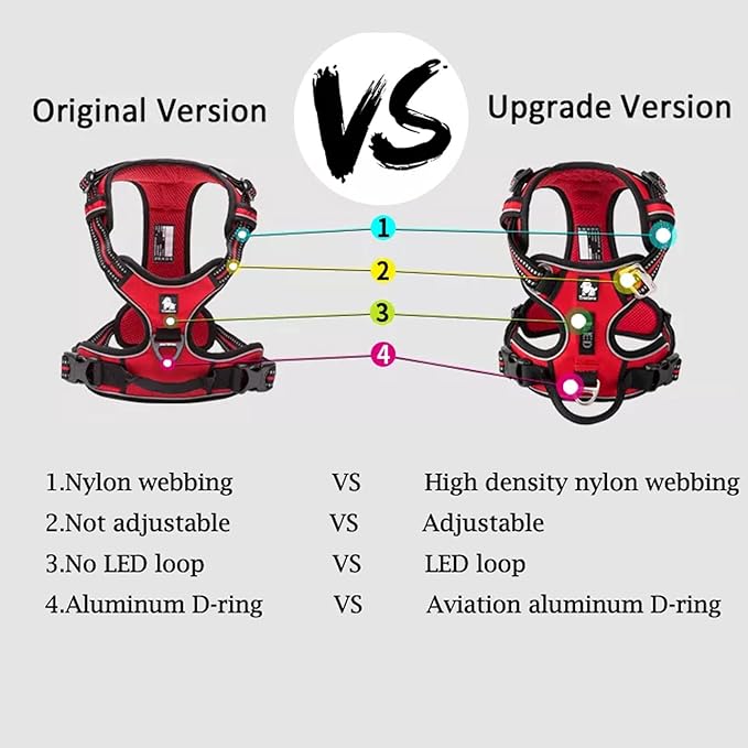 TRUE LOVE Dog Harness No Pull Nylon Reflective Pet Harness Adjustable Comfortable Control Step-in Brilliant Colors Truelove TLH56512