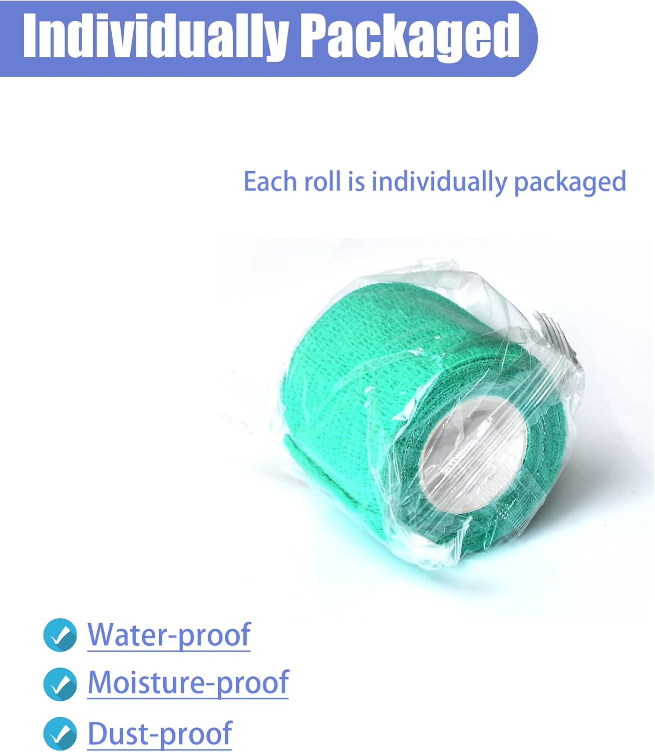 9 Pack 2" x 5 Yards Self Adhesive Bandage Wrap Self Stick Wrap for Ankle, Wrist, Finger, Sports, Breathable Cohesive Vet Tape for Pets (Middle Green)