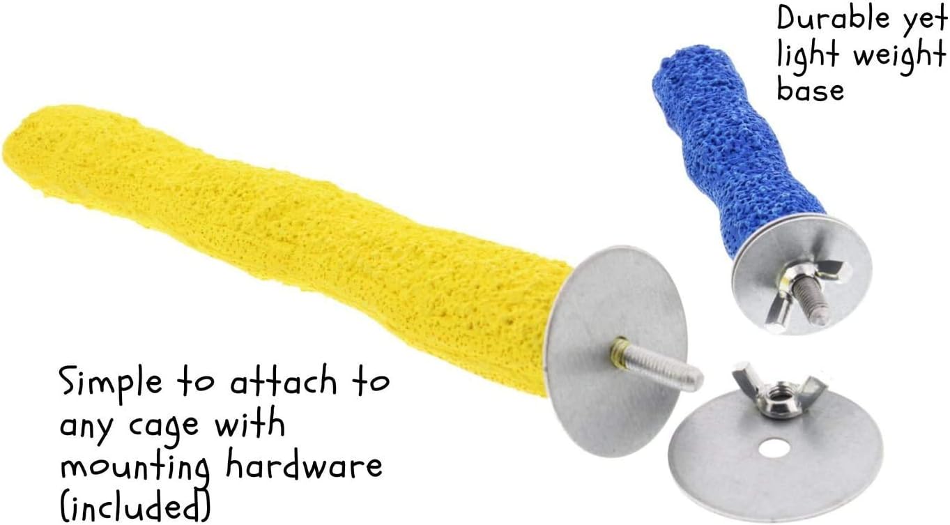 Comfort Grip Safety Perch for Bird Cages - Pedicure Perch for Birds to Keep Nails and Beaks in Top Condition - Safe Easy to Install Bird Cage Accessories - X-Small 4.5"