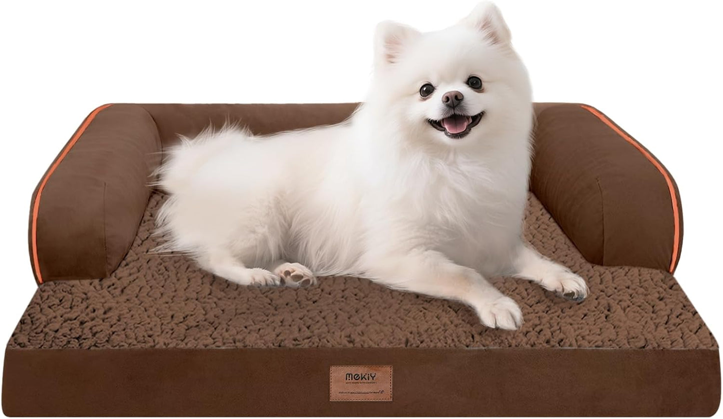 Small Dog Bed Orthopedic Washable Cat Bed Memory Foam Couch Sofa Comfy Pet Beds with Waterproof Removable Cover & Non-Slip Bottom
