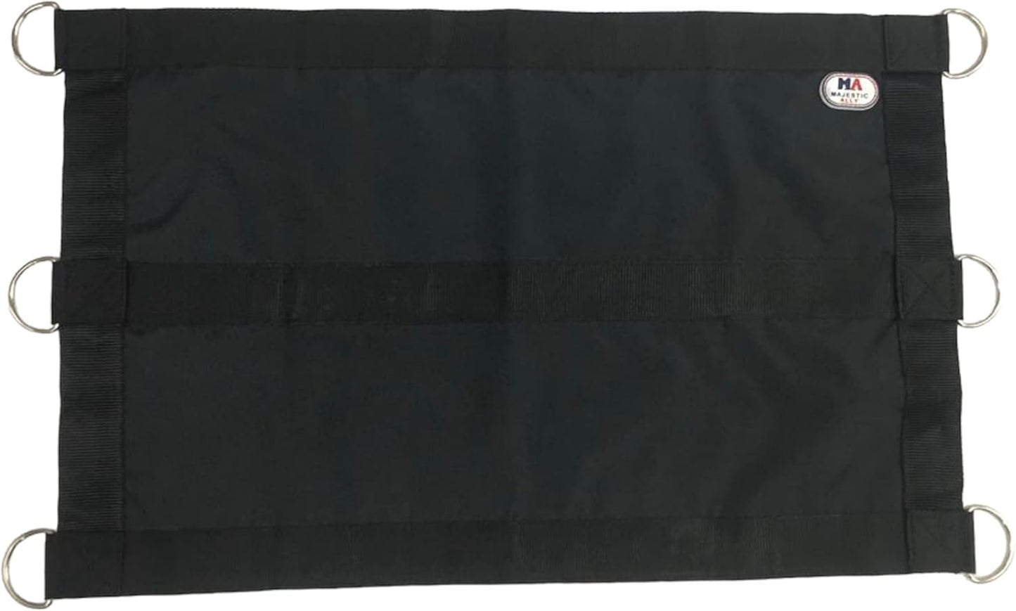 Majestic Ally 1200D 29"x19" Horse Stall Guard with Replaceable and Adjustable Length Straps and Replaceable Hardware (Black Black)