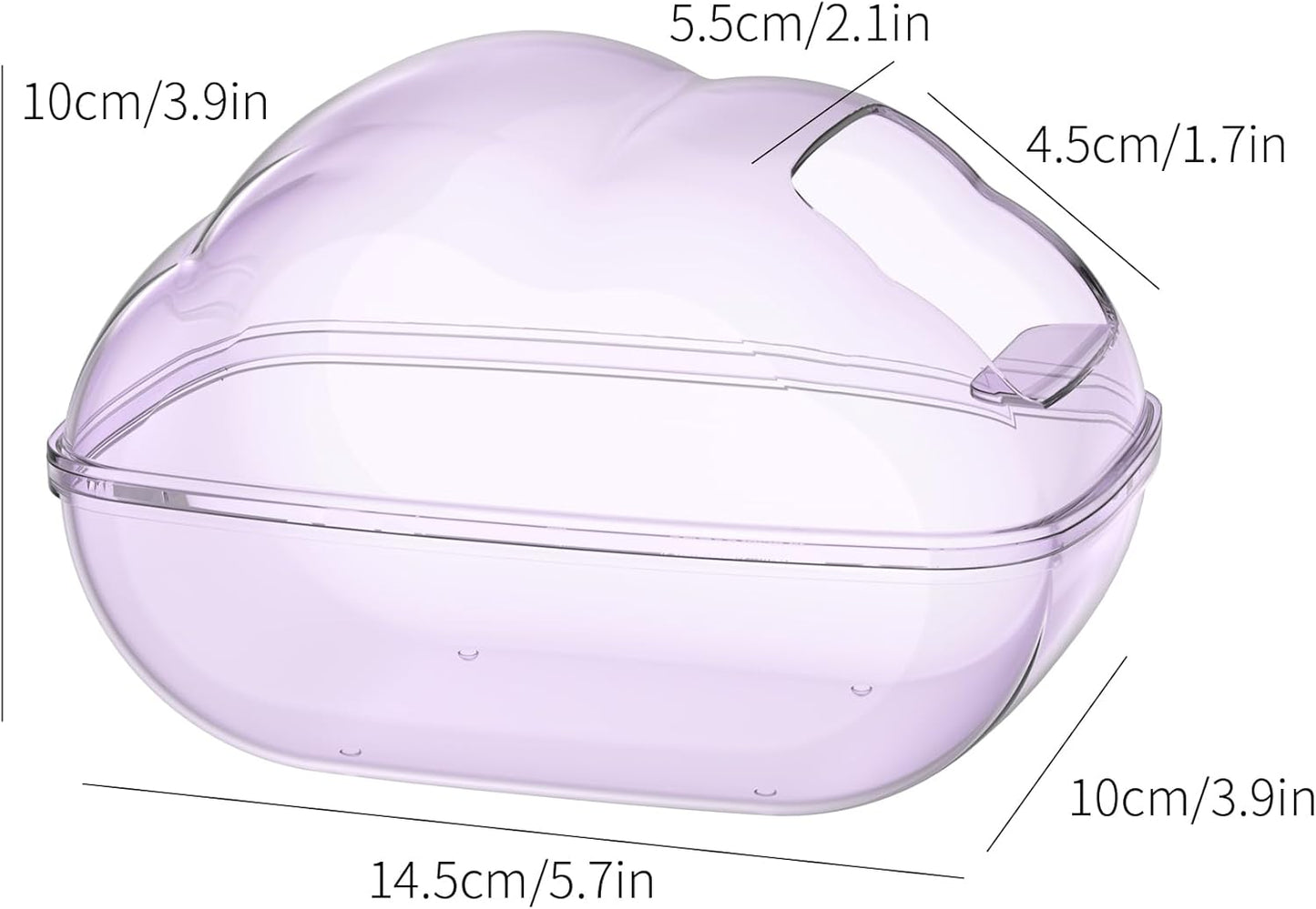 BUCATSTATE Hamster Sand Bath Container Hideout Hamster Toilet with Scoop Set Dust Bath Accessories for small animal,Gerbil,Syrian Hamster,Mouse,Rat (Purple, Medium)