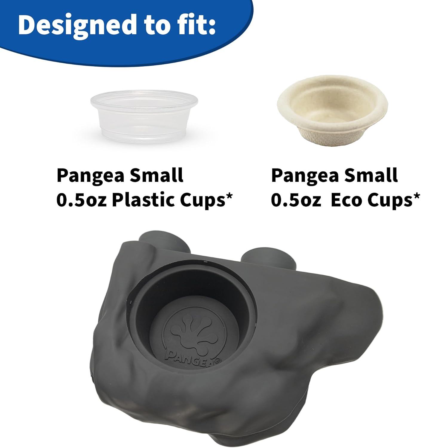 Pangea Silicone Gecko Feeding Ledge - Magnetic Mini Food Dish for Reptile Tank - 4.125" x 2.625" x 1.18" - Fits 0.5oz Cups (Black)
