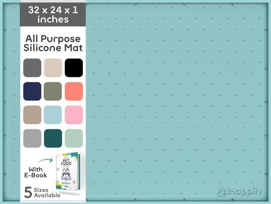 32x24x1” XL Dog Food Mat - All Purpose Under Sink Liner, Washer and Dryer Covers for The Top, Silicone Griddle Mat for Blackstone - Raised Edges Dog Mat for Food and Water Prevent Spill, Waterproof