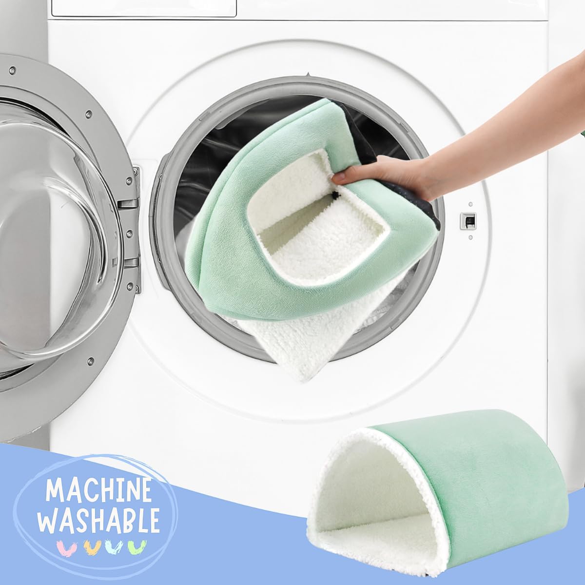 Guinea Pig Hideout and Tunnel Set, Soft Plush Bed & Play Tunnel for Guinea Pigs, Rabbits, Ferrets, Small Animals - Washable Accessories for Resting, Hiding, Exercising