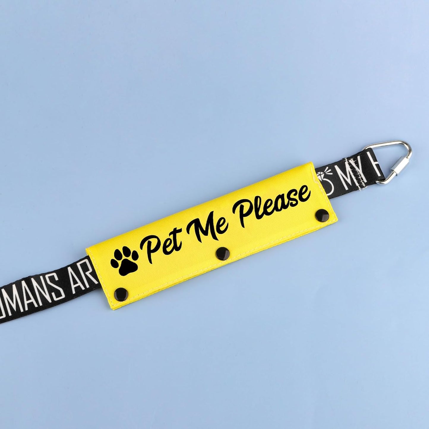 Funny Dog Leash Sleeve Pet Me Please Dog Leash Wrap Wrap Alert Hanging ID Patch Tag Pet Birthday Gift(Pet Me Please) (Pet Me Please-YE Sleeve)
