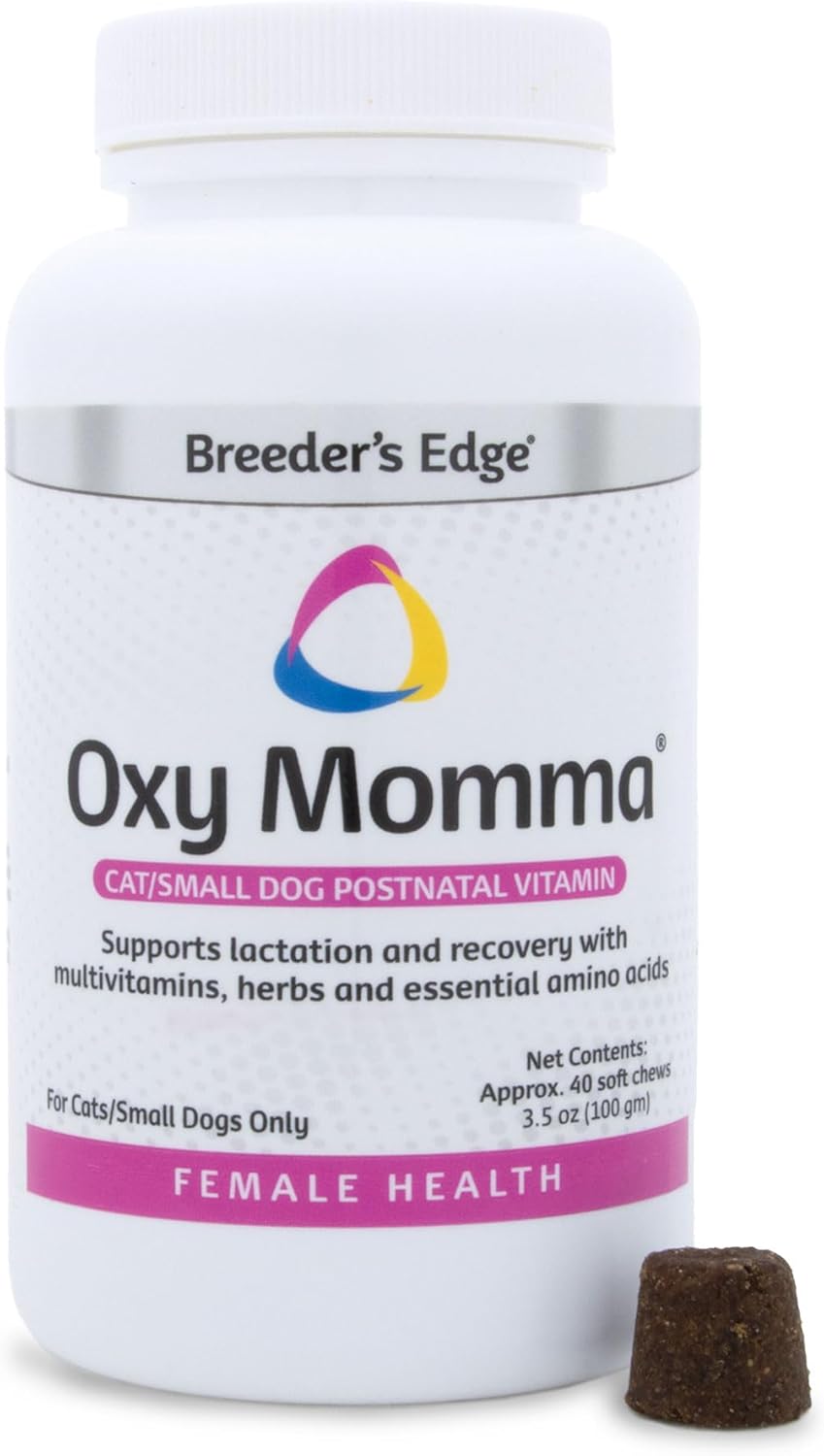 Breeder's Edge Oxy Momma- Nursing & Recovery Supplement- for Small Dogs & Cats- 40ct Soft Chews